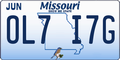 MO license plate OL7I7G