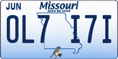 MO license plate OL7I7I