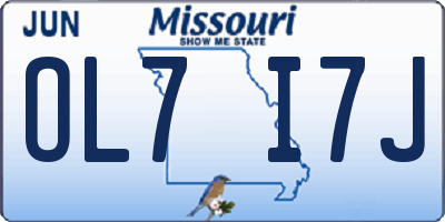 MO license plate OL7I7J