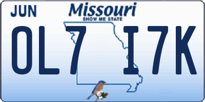 MO license plate OL7I7K