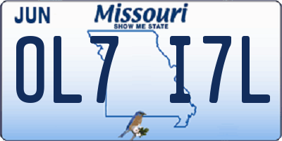 MO license plate OL7I7L