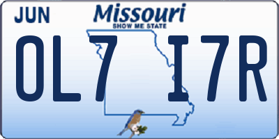 MO license plate OL7I7R