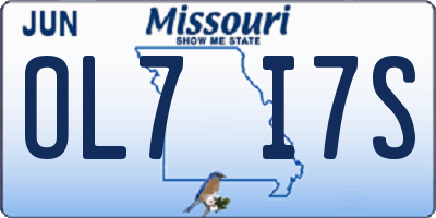 MO license plate OL7I7S