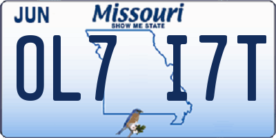 MO license plate OL7I7T