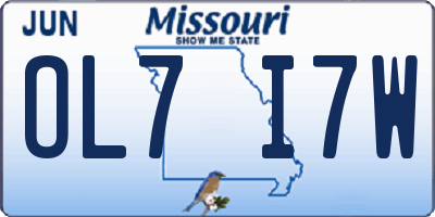 MO license plate OL7I7W