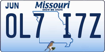 MO license plate OL7I7Z