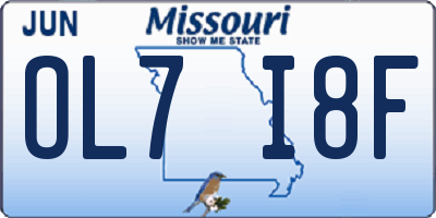 MO license plate OL7I8F