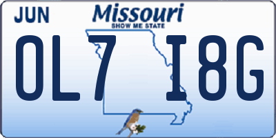 MO license plate OL7I8G
