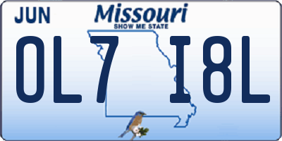 MO license plate OL7I8L