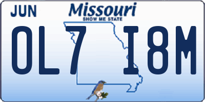 MO license plate OL7I8M