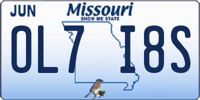 MO license plate OL7I8S
