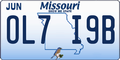 MO license plate OL7I9B