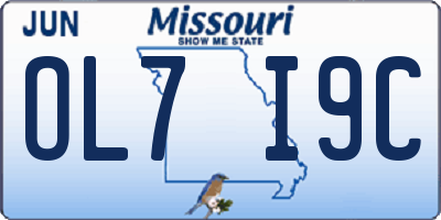 MO license plate OL7I9C