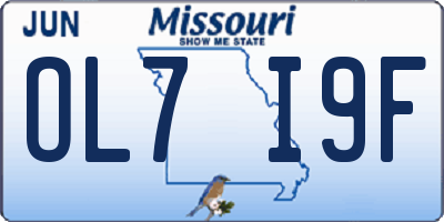 MO license plate OL7I9F