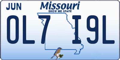 MO license plate OL7I9L