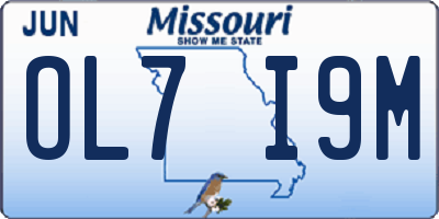MO license plate OL7I9M