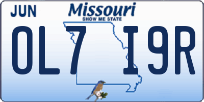 MO license plate OL7I9R