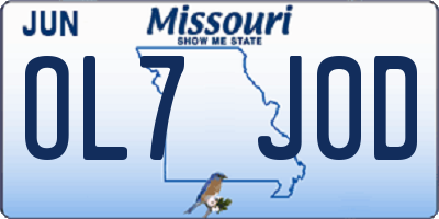 MO license plate OL7J0D