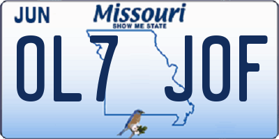 MO license plate OL7J0F