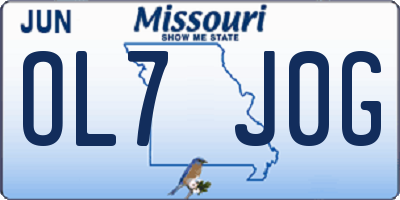 MO license plate OL7J0G