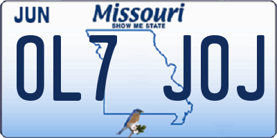 MO license plate OL7J0J