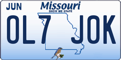 MO license plate OL7J0K