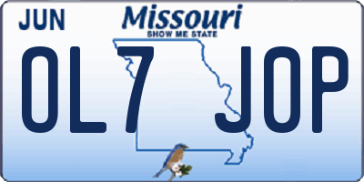 MO license plate OL7J0P