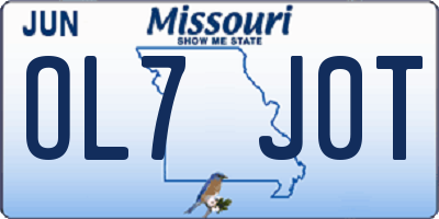 MO license plate OL7J0T