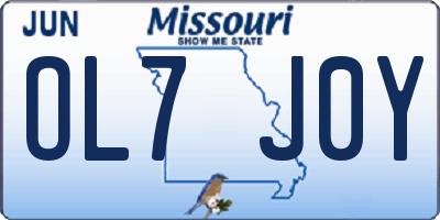 MO license plate OL7J0Y
