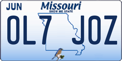 MO license plate OL7J0Z