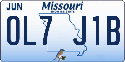 MO license plate OL7J1B