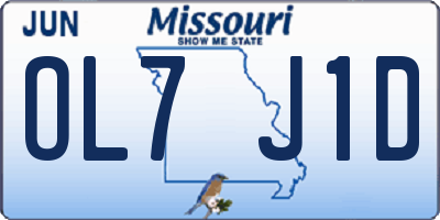 MO license plate OL7J1D