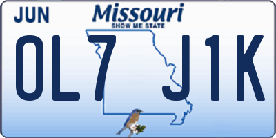 MO license plate OL7J1K
