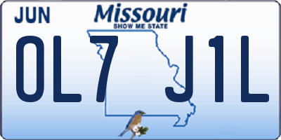 MO license plate OL7J1L