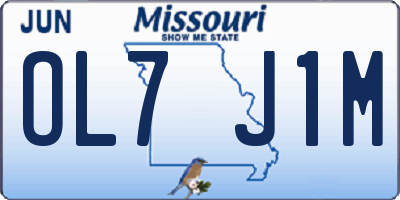 MO license plate OL7J1M