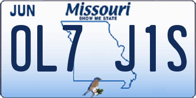 MO license plate OL7J1S
