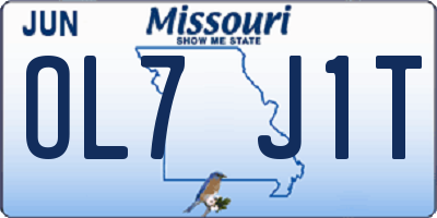 MO license plate OL7J1T