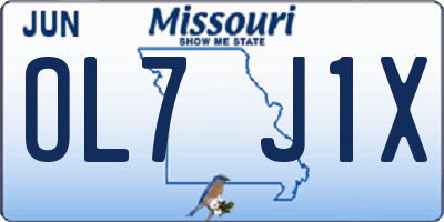 MO license plate OL7J1X