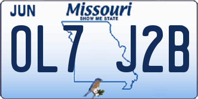 MO license plate OL7J2B