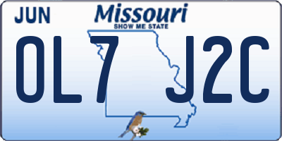 MO license plate OL7J2C