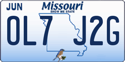 MO license plate OL7J2G