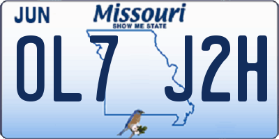 MO license plate OL7J2H