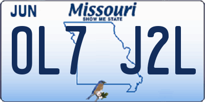 MO license plate OL7J2L