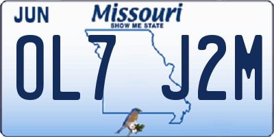 MO license plate OL7J2M