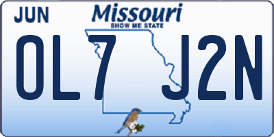 MO license plate OL7J2N