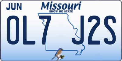 MO license plate OL7J2S