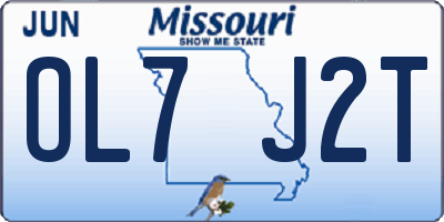 MO license plate OL7J2T