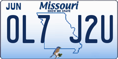 MO license plate OL7J2U