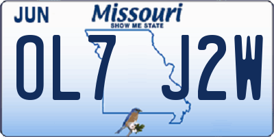 MO license plate OL7J2W
