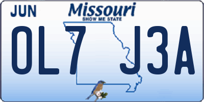 MO license plate OL7J3A